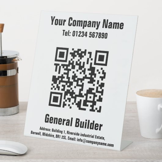 Signe De Table General Builder QR Code Design Signal Pedestal (In SItu)