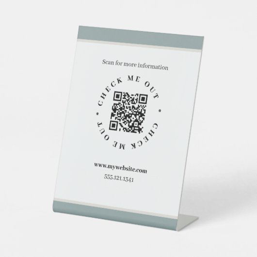 Signe De Table Générateur de code QR (Recto)