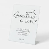 Signe De Table Générations d'amour Mariage de calligraphie modern (Recto)