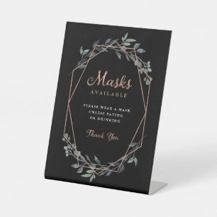 Signe De Table Geo verdoyant  Rose Gold Mariage  Masques de visag