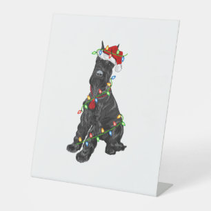 Signe De Table Giant Schnauzer Lover Xmas Père Noël Giant Schnauz