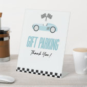 Signe De Table Gift Parking Blue Race Voiture Table (In SItu)