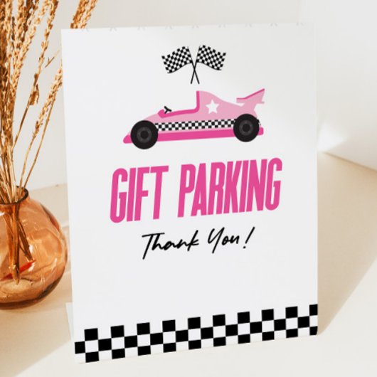 Signe De Table Gift Parking Pink Race Voiture Table