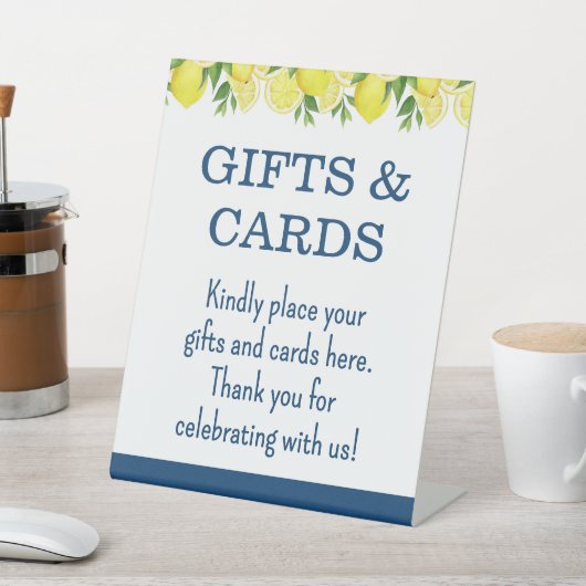 Signe De Table Gifts and Cards Lemon Bridal Shower Sign (In SItu)