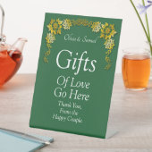 Signe De Table Gifts Table Emerald Green  Acrylic Pedestal Sign  (In SItu)