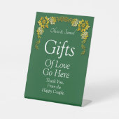 Signe De Table Gifts Table Emerald Green  Acrylic Pedestal Sign  (Recto)