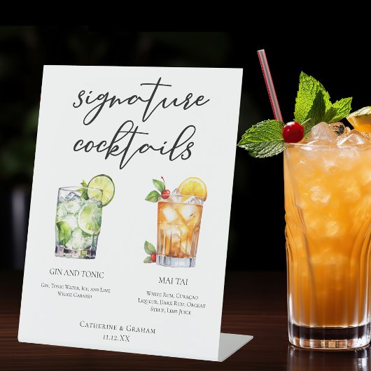 Signe De Table Gin & Tonic Mai Tai Signature Cocktails Menu