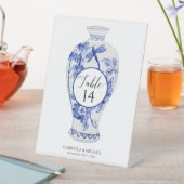 Signe De Table Ginger Jar Dragonfly Navy Bleu Blanc Mariage (In SItu)