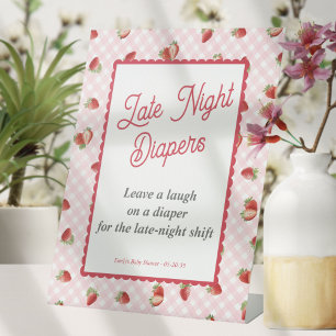 Signe De Table Gingham Rose Sucré, Jeu de Couches de Nuit