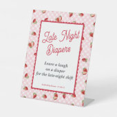 Signe De Table Gingham Rose Sucré, Jeu de Couches de Nuit (Recto)