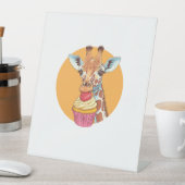 Signe De Table Girafe avec Cupcake (In SItu)