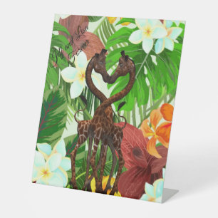 Signe De Table Giraffe Jungle En Amour Table Signe Haut