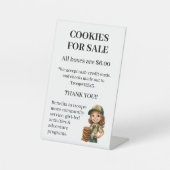 Signe De Table Girl Scout Booth Cookies for Sale (Recto)