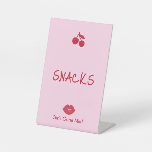 Signe De Table Girls Gone Mild Pink and Cherry Red Bachelorette (Recto)