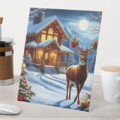 Signe De Table Gîte de cerfs de Noël/hiver (In SItu)