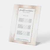 Signe De Table Glam Script Rose Gold Confetti Pluie (Recto)