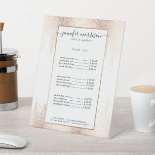 Signe De Table Glam Script Rose Gold Confetti Pluie