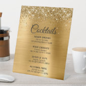 Signe De Table Glittery Gold Foil Cocktails Bar Menu (In SItu)