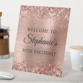 Signe De Table Glittery Rose Gold Foil 50e anniversaire (In SItu)