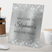 Signe De Table Glittery Silver Foil 40e anniversaire (In SItu)