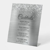 Signe De Table Glittery Silver Foil Cocktails Bar Menu (Recto)
