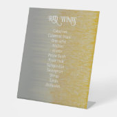 Signe De Table Gold, Argent Mariage Dîner d'anniversaire Menu (Recto)