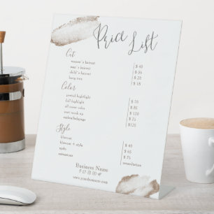 Signe De Table Gold Blush Pink Beauté Salon Liste des prix