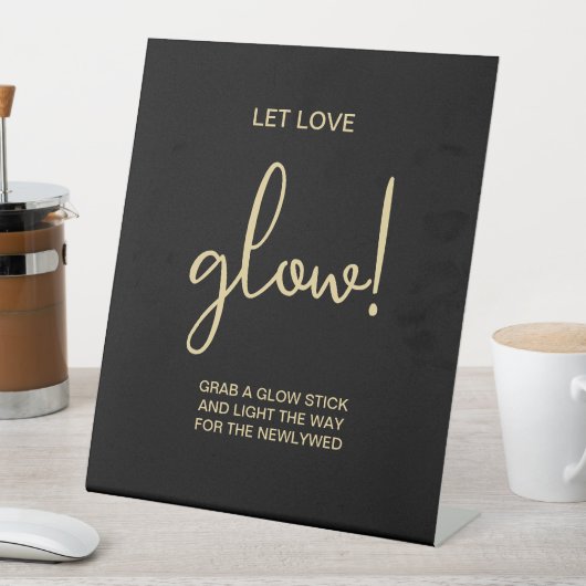 Signe De Table Gold Bold Handritten Script Let Love Mariage (In SItu)