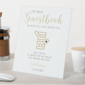 Signe De Table Gold Calligraphy Jenga Guestbook Mariage Connexion (In SItu)
