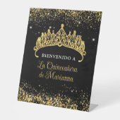 Signe De Table Gold Confetti Quinceanera Tiara (Recto)