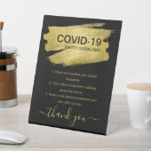 Signe De Table Gold Covid Safety Guidelines Safe Party Black  (In SItu)