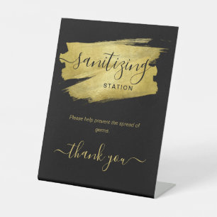 Signe De Table Gold Covid Sanitizing Station Wedding Party Black