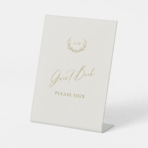 Signe De Table Gold & Cream Cottage Guest Book Table Tente Pannea