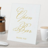 Signe De Table Gold Elegant Calligraphy Mariage Open Bar (In SItu)
