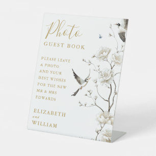 Signe De Table Gold Elegant Chinoiserie Floral Photo Livre d'invi