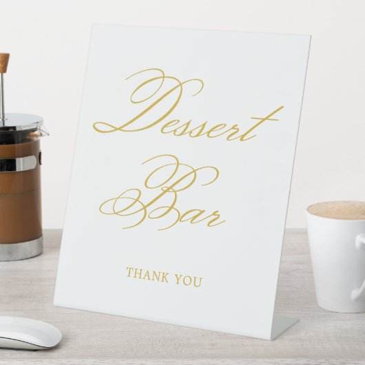 Signe De Table Gold Eleging Calligraphy Mariage Dessert Bar (In SItu)
