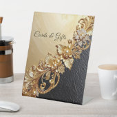 Signe De Table Gold Floral Embellishments Tabletop Signs (In SItu)