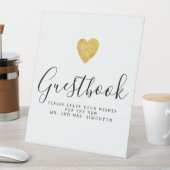 Signe De Table Gold Foil Heart Mariage Guestbook (In SItu)