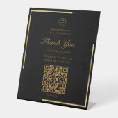 Signe De Table Gold Frame QR Code Laisser Un Avis Business Store (Recto)