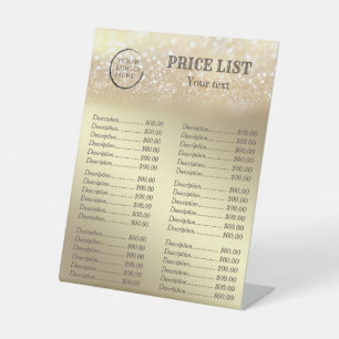 Signe De Table Gold glitt luxe personnalisé logo liste de prix pl