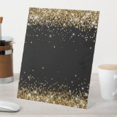 Signe De Table Gold Glitter Black Blank (In SItu)