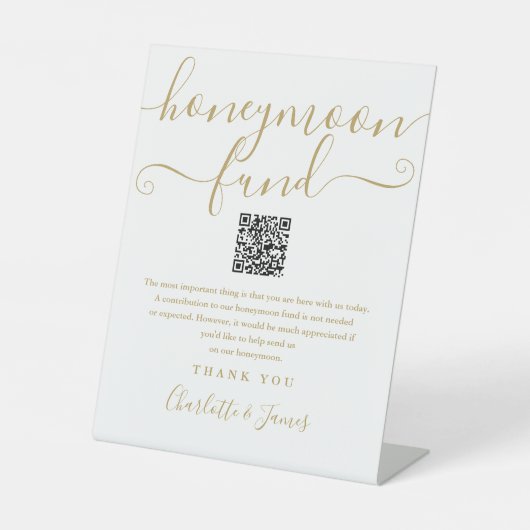 Signe De Table Gold Honeymoon Fund QR Code (Recto)
