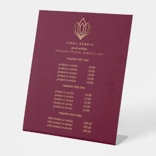 Signe De Table Gold Lotus Ruby  Spa & Salon  Tarifs et Prestation