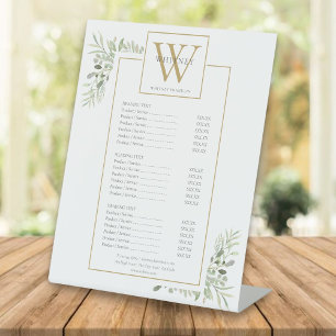 Signe De Table Gold Monogramme Service de verdure Menu Prix