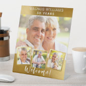 Signe De Table Gold photo collage anniversaire fête bienvenue (In SItu)