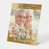 Signe De Table Gold photo collage anniversaire fête bienvenue (Recto)