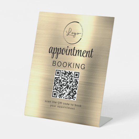 Signe De Table Gold Rendez-vous Réservation QR Code Entreprise (Recto)