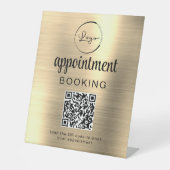 Signe De Table Gold Rendez-vous Réservation QR Code Entreprise (Recto)