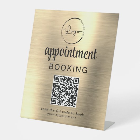Signe De Table Gold Rendez-vous Réservation QR Code Entreprise (Recto)