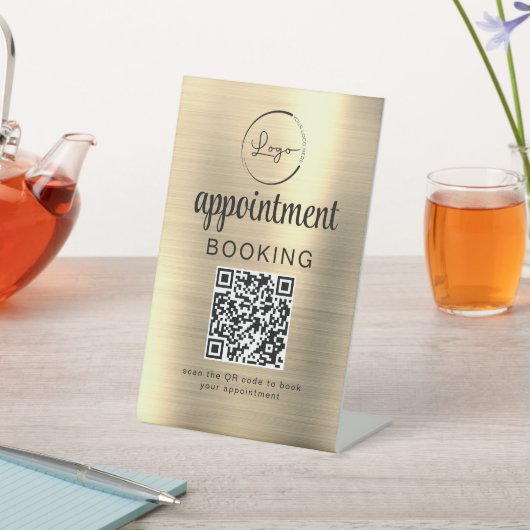 Signe De Table Gold Rendez-vous Réservation QR Code Entreprise (In SItu)